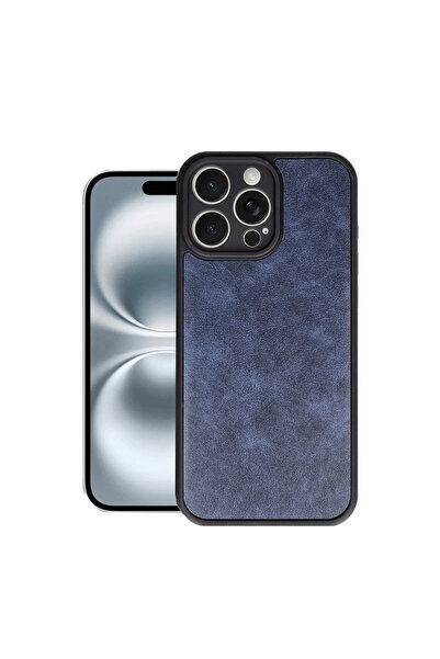 Marsilyan حافظة آيفون 16 برو من الجلد من آراس - أزرق داكن