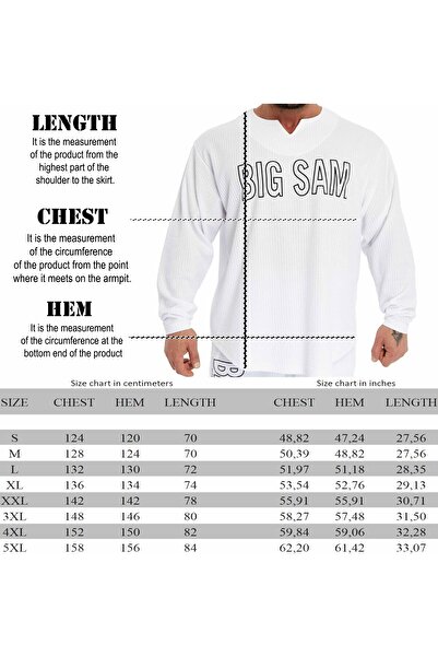 Big Sam Men's Oversized Sweatshirt Collar Detailed Long Sleeve 4743