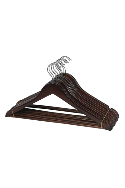 HALAMODO مجموعة من 20 قطعة من شماعات القماش غير القابلة للانزلاق باللون البني مقاس 22.5 × 45 سم