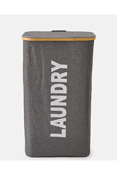 REDTAG Grey Rectangle Hamper With Lid