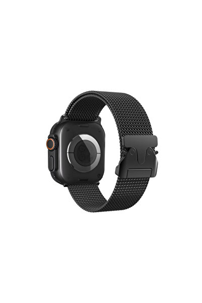 eco port ساعة ميلانو معدنية بقطر 42 ملم - أسود