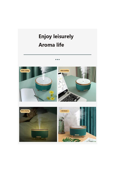 TEGRILO 500ml Electric Aroma Oil Diffuser with 7-Color Light (Mint Green)