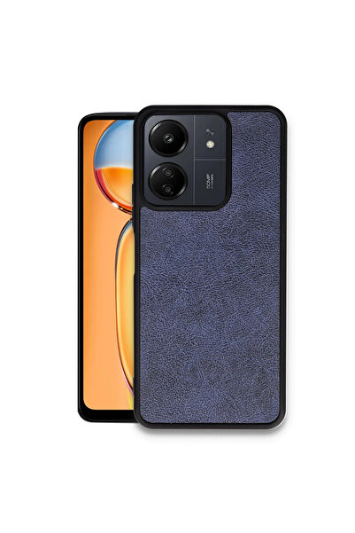 Marsilyan غطاء جلدي أرس لهاتف ريدمي 13c - أزرق داكن