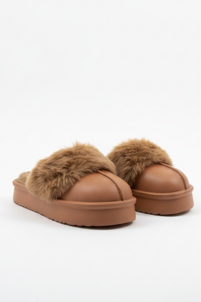 Bayramoğlu Yüksek Taban İç Astar Kürklü İç Kısmı Yıkanabilir Kadın Ev Terliği