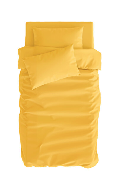 itsybitsy Basic, 100% Cotton Satin, Single, Children's Duvet Cover Set - Lemon 140 X 200