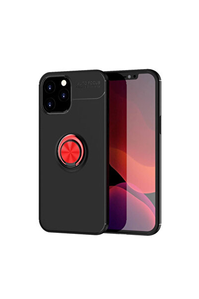 ECOPORT iPhone 12 Pro Max Case Range Silicone with Ring - Black-Red