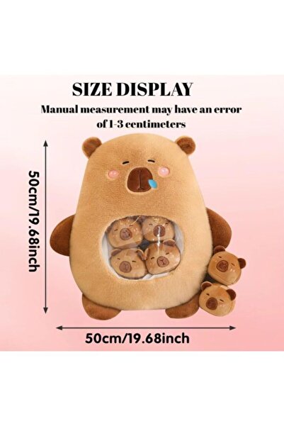 OEM Capybara Plush Toy 50 cm with Detachable Chicks – 7in 1 Set, Gift for Children