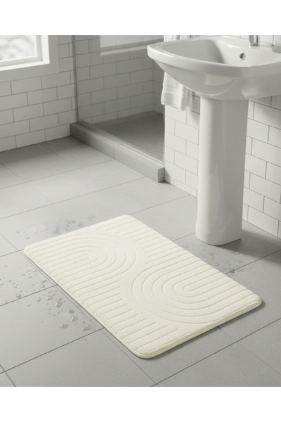 REDTAG Cream Memory Foam Bath Mat