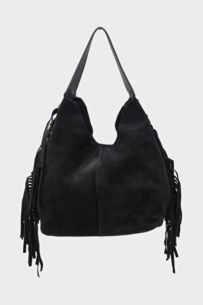 SHOEMARK SÇ487 Siyah Süet Hakiki Deri Kol Kadın Çanta