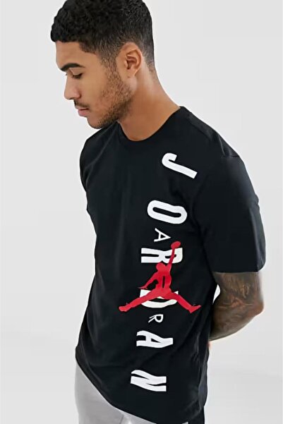 Nike Jordan Jumpman Vertical Air Stretch Crew Tee Men's Logo T-Shirt Black
