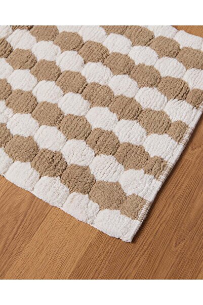 REDTAG Beige Check Tufted Bathmat