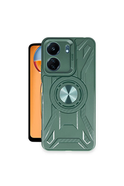 Marsilyan حافظة سيليكون لينكولن لـ Redmi 13c - أخضر داكن