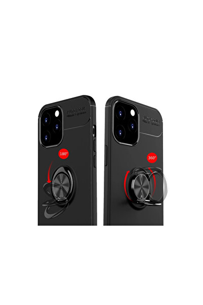 ECOPORT iPhone 12 Pro Max Case Range Silicone with Ring - Black-Red