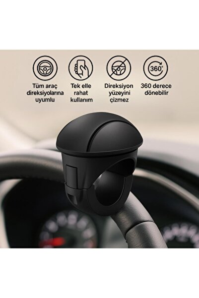 coofbe Yeni Nesil 360 Döner Direksiyon Simit Topuzu Direksiyon Çevirme Topuzu Tüm Araçlara Uyumlu Sa