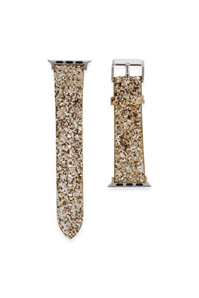 eco port سوار ساعة أبل 42 ملم راي ستون - ذهبي