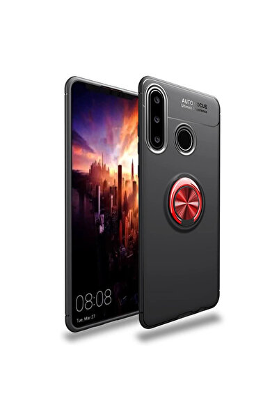 ECOPORT Huawei Y6P Case Range Silicone with Ring - Black-Red