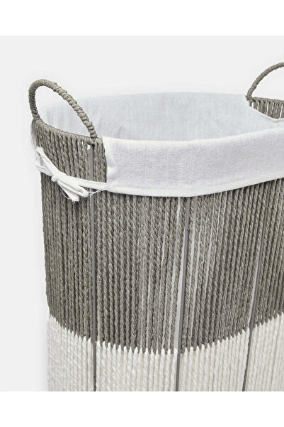 REDTAG Grey Oval Laundry Hamper (M)
