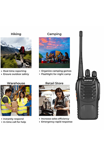 BAOFENG 4pcs Walkie Talkies, Handheld Transceiver, Rechargeable, Long Range,Remote Communication