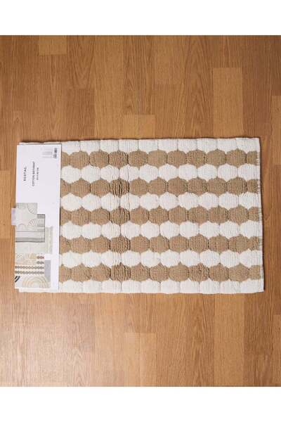 REDTAG Beige Check Tufted Bathmat