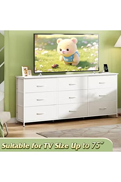 KEKE 9-drawer large size TV model For inside Bed Home Bed Room White Color 63" inch