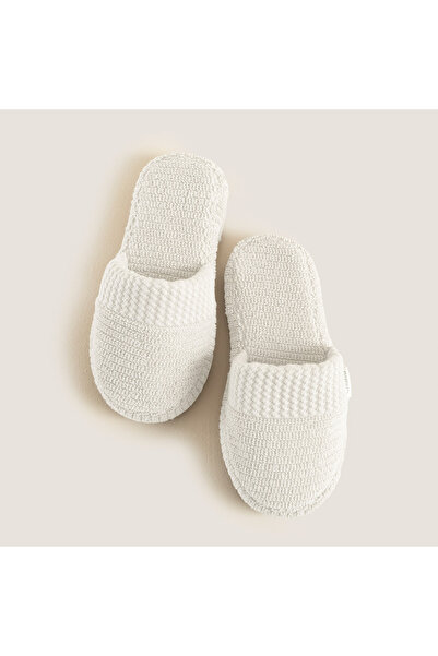 Chakra Eva Cotton Unısex Terlik Beyaz