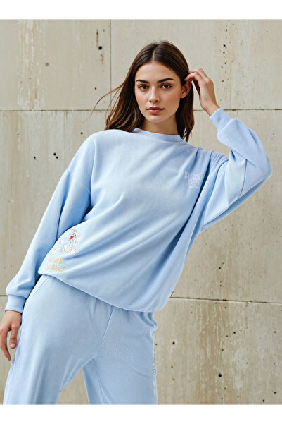 SP Characters Sweatshirt with Bugs Bunny Embroidery Recycled Polyester