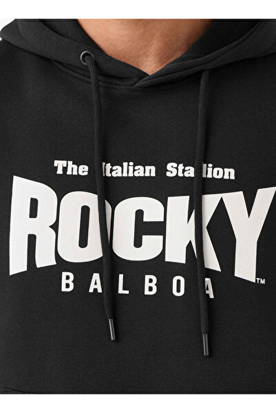 SP Characters Men Oversized Rocky Balboa Print Hoodie