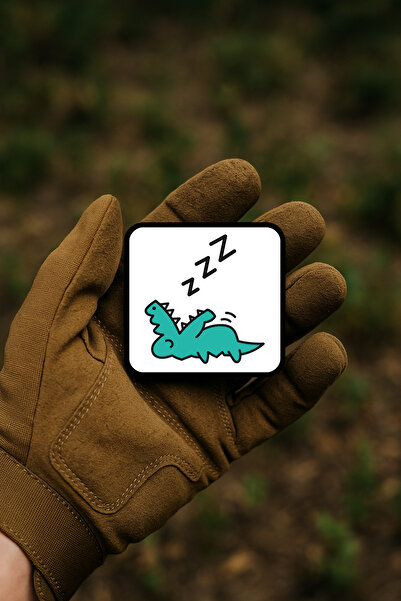 AHWALL شارة / وشاح / شعار بتصميم التمساح النائم “سليبنج دينو”