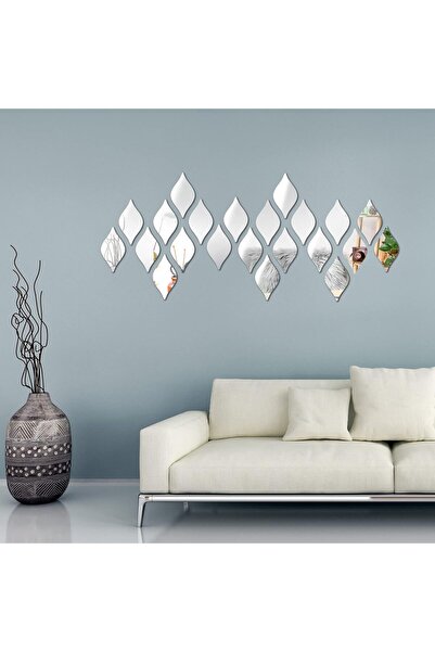 Slasa 30 قطعة من ملصقات الحائط المرآة ثلاثية الأبعاد على شكل دمعة من الأكريلي...