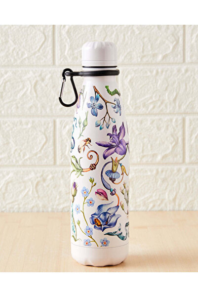 REDTAG White Floral Print Water Bottle (500ml)