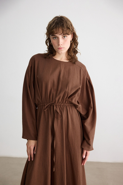 BE BLUE Cinnamon Cotton Linen Dress