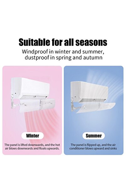 YESMAX AC Deflector, Air Conditioner Deflector Adjustable Split AC Air Flow Deflectors for Home Office