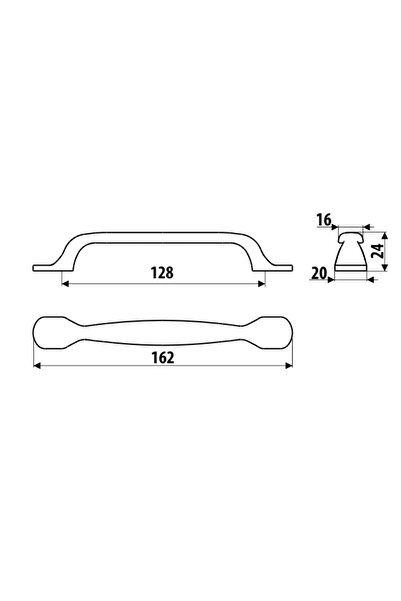 Other UR54 handle, matte black, 128mm