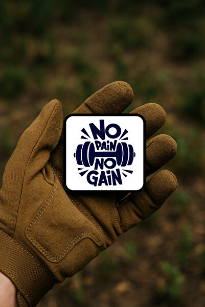 AHWALL “No Pain No Gain” Yazılı Fitness Dumbbell Spor Patch / Peç / Arma