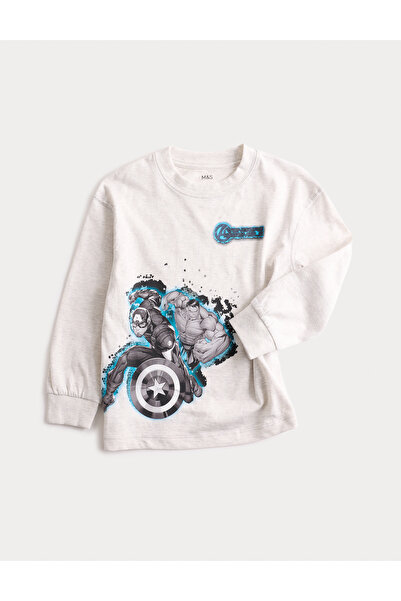 Marks & Spencer Saf Pamuk  Avengers Üst (2‑8 Yaş)