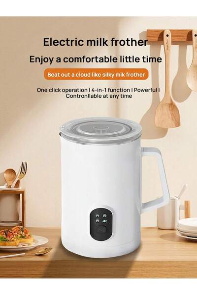 Brutelle Electric Milk Frother 4 In 1 400W Hot/Cold Foam Warmer for Latte Cappuccino Hot Chocolate