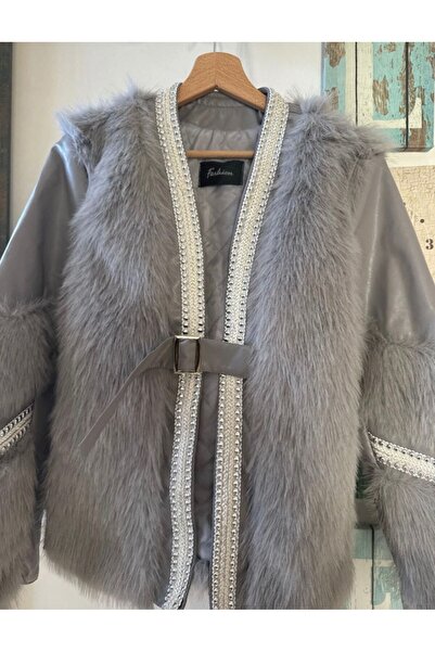 ARA Atelier Women's fox fur jacket Grey, Medium