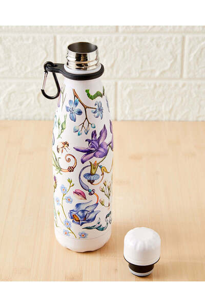 REDTAG White Floral Print Water Bottle (500ml)