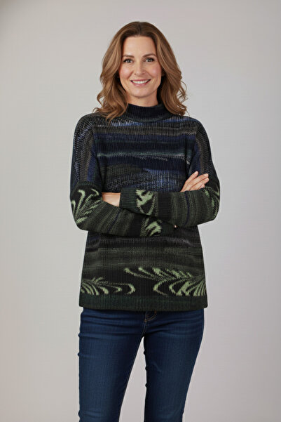 YXL COLLECTION Women's Plus Size Stretch Fabric Turtleneck Mix Patterned Soft...