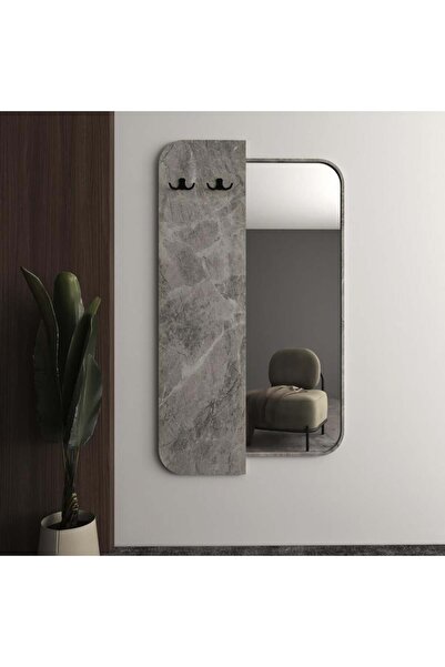 4gdran A luxurious wall mirror with a modern and elegant wooden frame in Bermuda color.