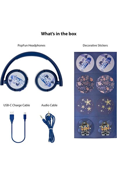 BuddyPhones POP Fun Bluetooth Wireless Headset - Deep Blue