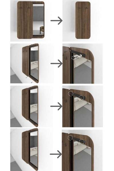 4gdran Hidden retractable mirror with a practical and elegant design in the color :(kemence)