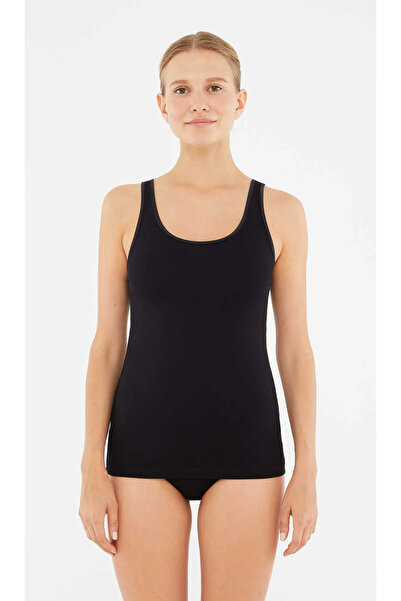 Dagi Women's Wide Neck - Thick Straps, Basic 95% Cotton 2-Pack Tank Top