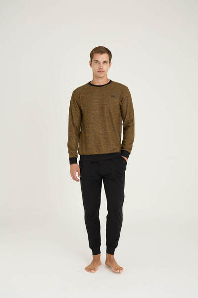 KLY Cotton Circular Neck Long Sleeve Men's Pajama Set