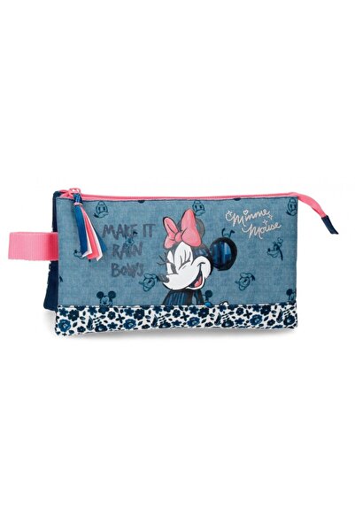Disney Girls pencil case, 3 compartments, Minnie Make it Rain Bows 22x12x5 cm