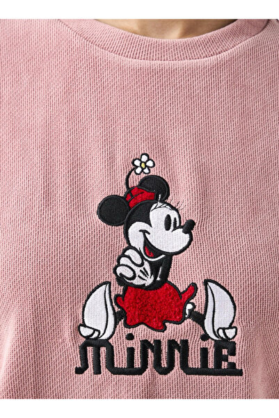 SP Characters Oversized Sweatshirt with Minnie Mouse Embroidery Polyester Blend