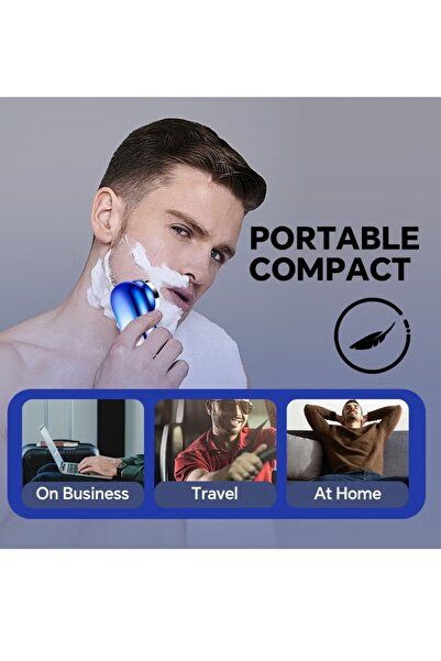 KRAWN Portable Electric Shaver, Small USB Rechargeable Mini Electric Shaver Efficient Shaving