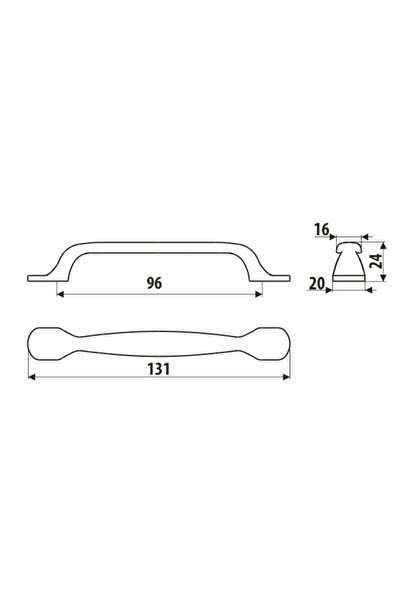 Other UR54 handle, matte black, 96mm