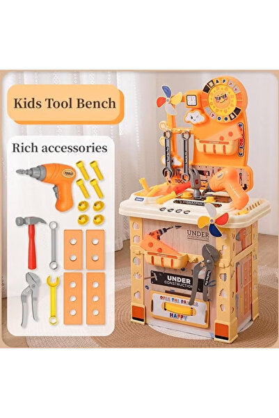 Generic Kids Tool Bench,Building Tools Sets with Electric Drill, Pretend Play Toy,for 3 4 5 6 Boys and Girls