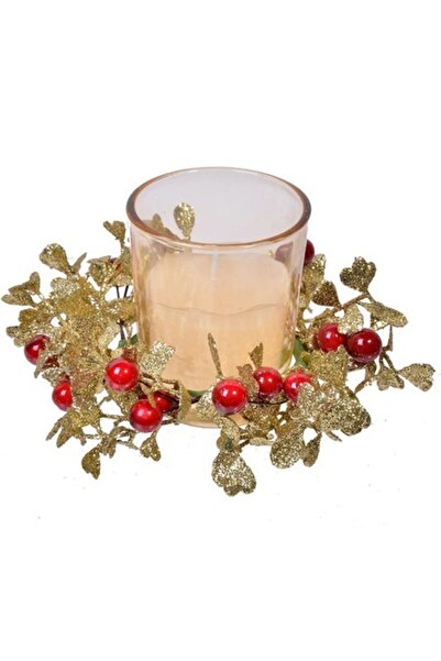 OEM Christmas decorative candle in transparent glass with decoration, 130 g